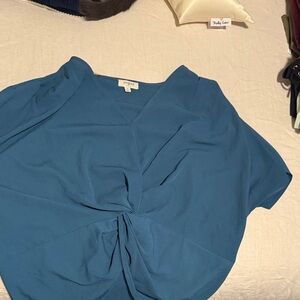 Women's Blue Twist Front Top
